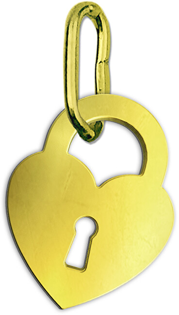 Brilio Krásny zlatý prívesok Srdcový visiaci zámok PA7013