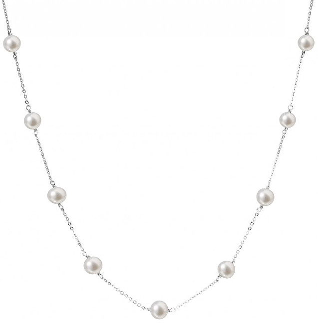 Evolution Group Strieborný náhrdelník s 9 pravými perlami Pavona 22013.1
