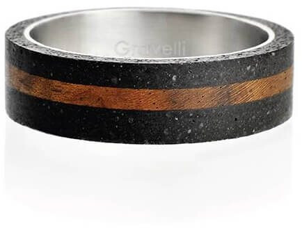 Gravelli Betónový prsteň antracitový Simple Wood GJRUWOA001 47 mm