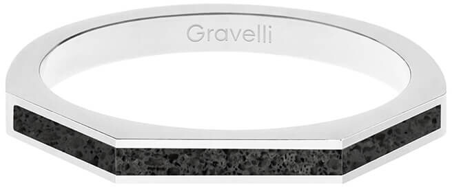 Gravelli Oceľový prsteň s betónom Three Side oceľová   antracitová GJRWSSA123 50 mm