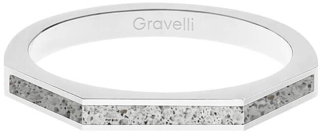 Gravelli Oceľový prsteň s betónom Three Side oceľová   sivá GJRWSSG123 50 mm