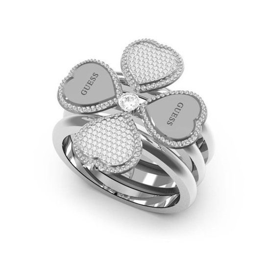 Guess Oceľový prsteň pre šťastie Fine Heart JUBR01428JWRH 54 mm
