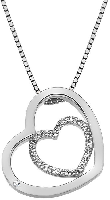Hot Diamonds Strieborný srdiečkový náhrdelník Adorable Encased DP691 (retiazka, prívesok)