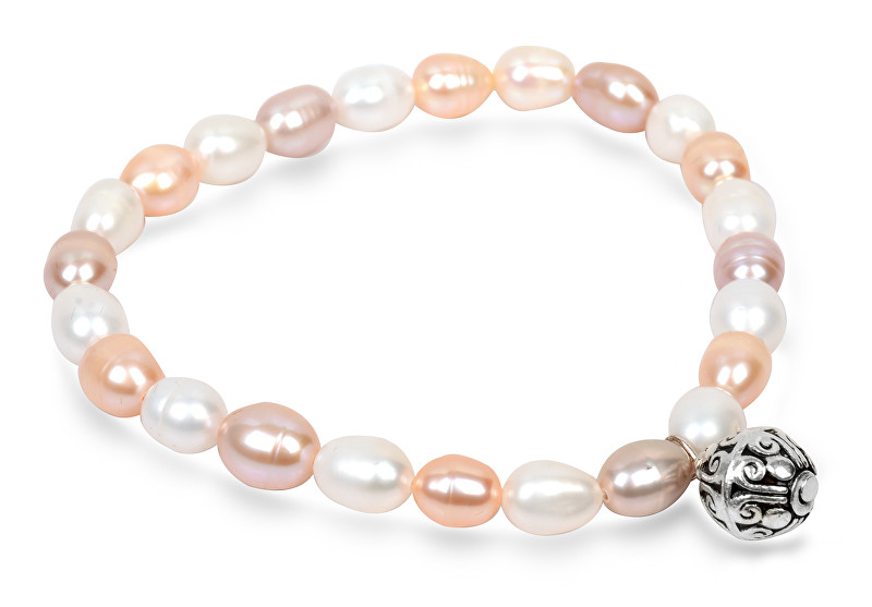 JwL Luxury Pearls Jemný náramok z pravých perál s kovovou ozdobou JL0294