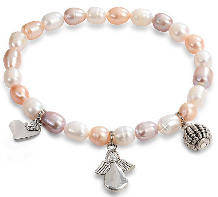 JwL Luxury Pearls Jemný náramok z pravých perál s ozdobami JL0295