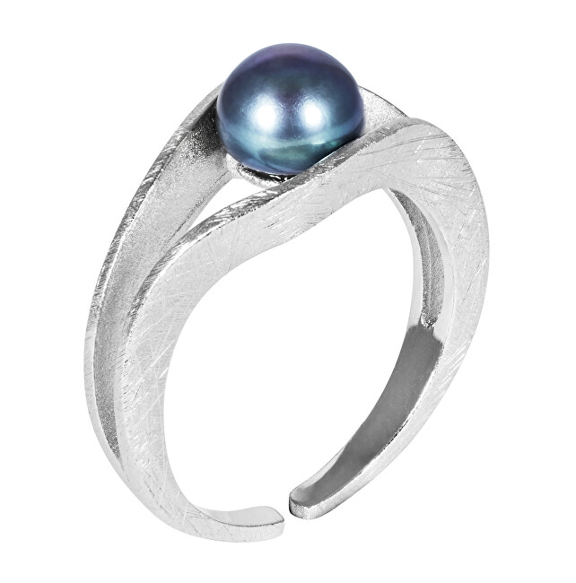 JwL Luxury Pearls Strieborný prsteň s modrou perlou JL0541