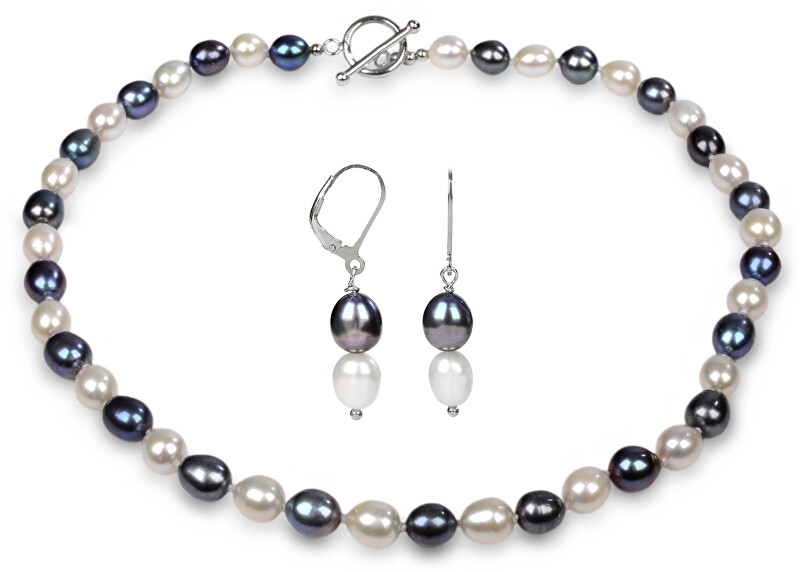 JwL Luxury Pearls Zvýhodnená perlová súprava šperkov JL0500 a JL0501 (náušnice, náhrdelník)