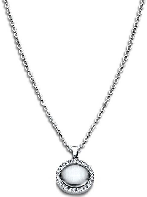 Lotus Style Oceľový náhrdelník s kryštálmi LS1775-1   1