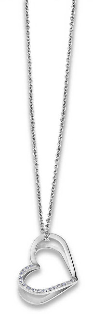 Lotus Style Srdiečkový náhrdelník s kryštálmi LS1872-1   1