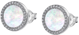 Lotus Silver Krásne strieborné náušnice pre ženy s perleťou a zirkónmi LP1853-4   1