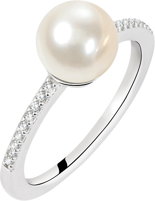 Morellato Strieborný prsteň s perlou Perla SANH070 56 mm
