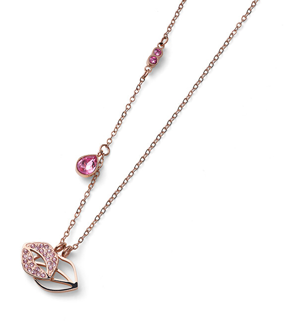 Oliver Weber Bronzový náhrdelník s kryštálmi Swarovski Kiss Rose 12151RG
