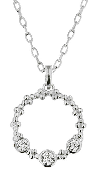 Praqia Jewellery Elegantný strieborný náhrdelník Stella KO8089_MO040_45_RH (retiazka, prívesok)