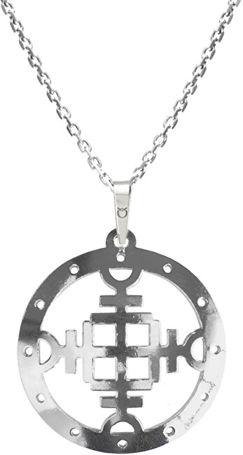 Praqia Jewellery Pánsky strieborný náhrdelník Vegvisir KO5005_MO060_50_RH (retiazka, prívesok)
