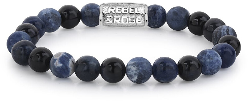 Rebel&Rose Obrúbený náramok Blue Rocks RR-80045-S 16,5 cm - S