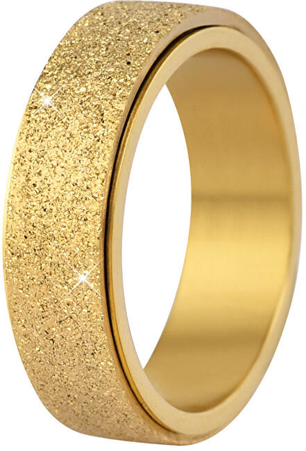 Troli Oceľový trblietavý prsteň v zlatej farbe 49 mm