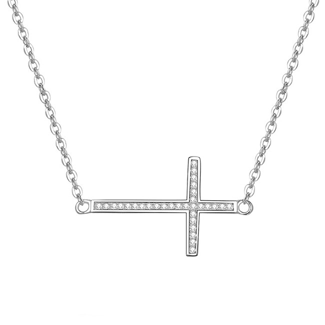 Beneto Strieborný náhrdelník s krížikom AGS196   47