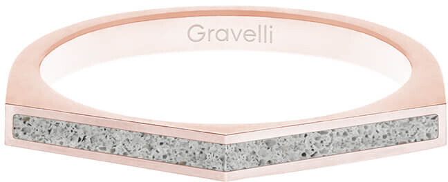 Gravelli Oceľový prsteň s betónom Two Side bronzová   sivá GJRWRGG122 50 mm