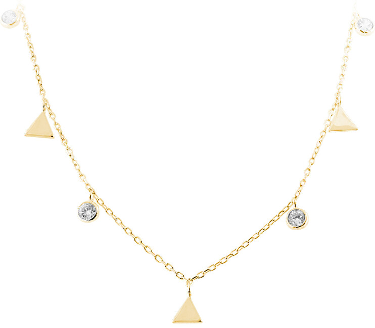 JVD Strieborný náhrdelník s trojuholníkmi SVLN0261SH2GO42