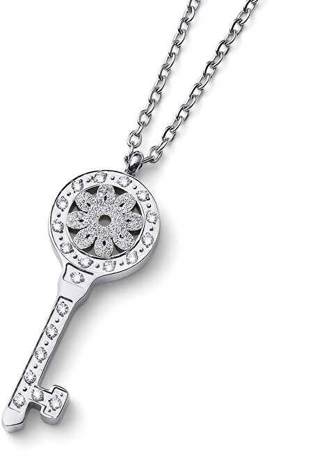 Oliver Weber Originálne náhrdelník Kľúč s čírymi zirkónmi Swarovski Unlock 12159